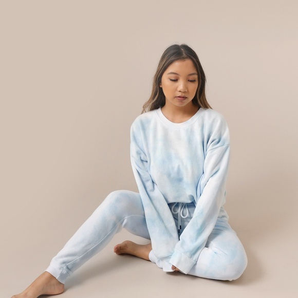 Cloudy Blue Tie Dye Sweatpants/Joggers - Picture 3 of 6